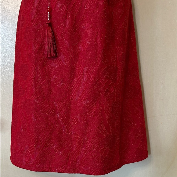 Classic Red Cheongsam-Style Dress size S - Picture 5 of 12